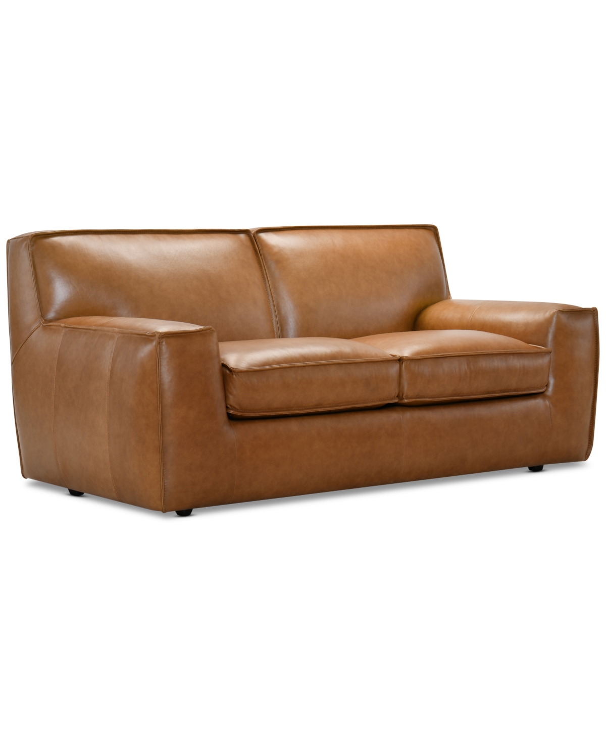 Macy's Glympton 73" Leather Loveseat, Exclusively At