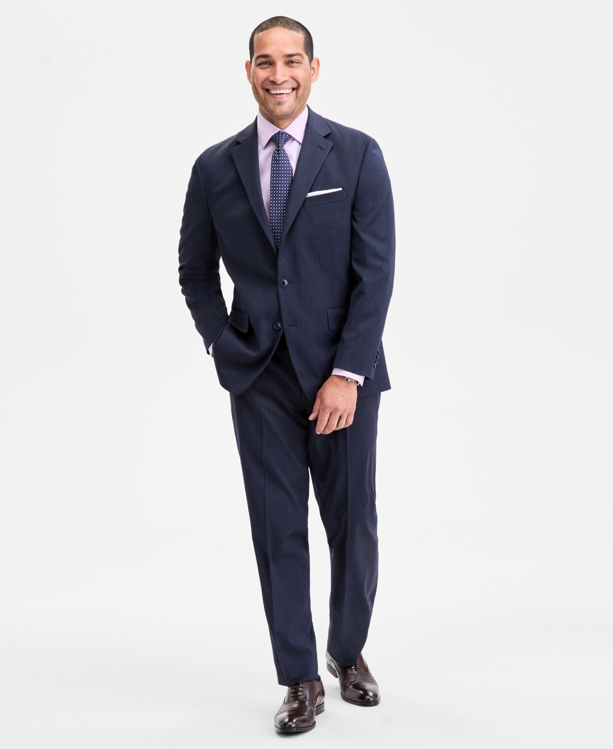 Men's Modern-Fit Nested Suit - Navy