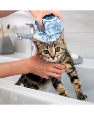 Eco-Friendly Soap Dispensing Pet Scrub Brush, Assorted Colors, Sustainable Grooming Tool for Dogs and Cats