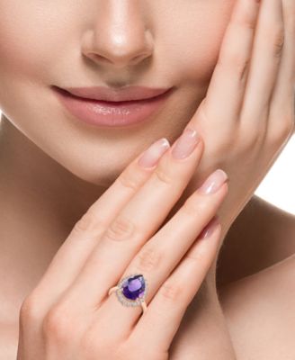 Diamond (1/10 ct. t.w.) & Amethyst (5-1/3 ct. t.w.) Ring in 14k Rose Gold