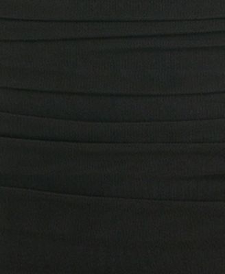 Juniors' Sheer-Sleeve Ruched Bodycon Dress