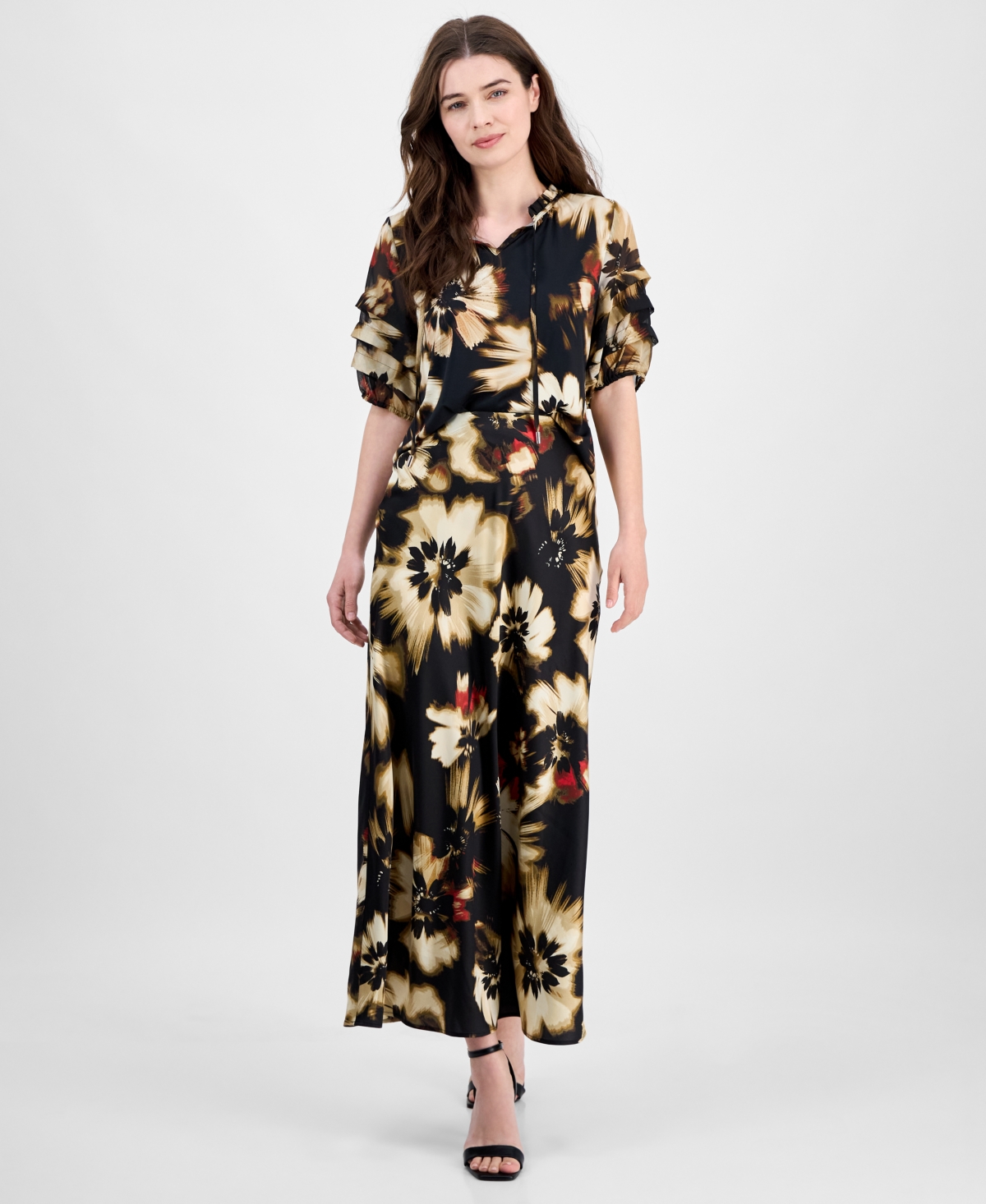 Anne Klein Women's Printed Pull-on Maxi Skirt