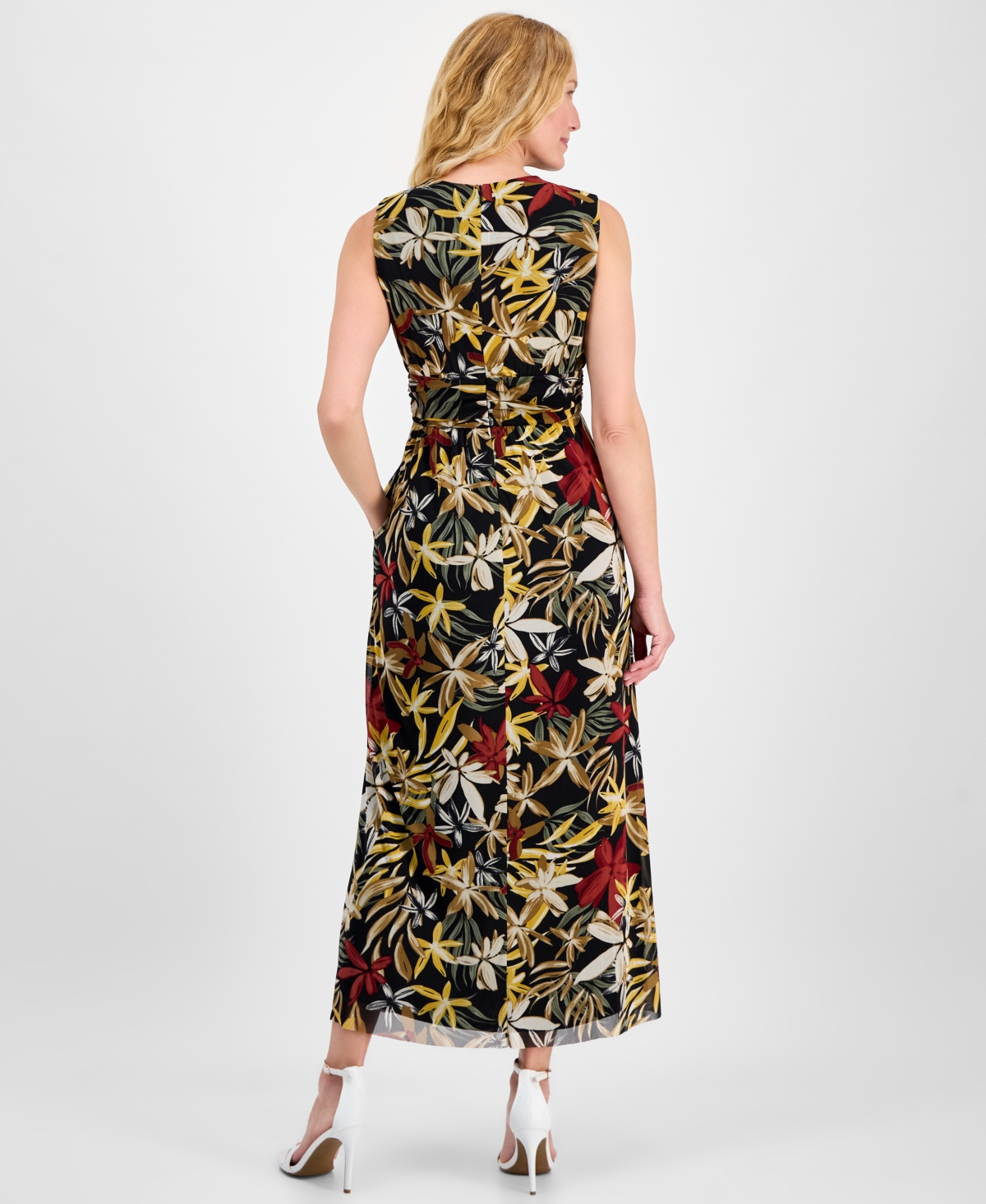 Anne Klein Women's Printed Twist-front Maxi Dress In Multi
