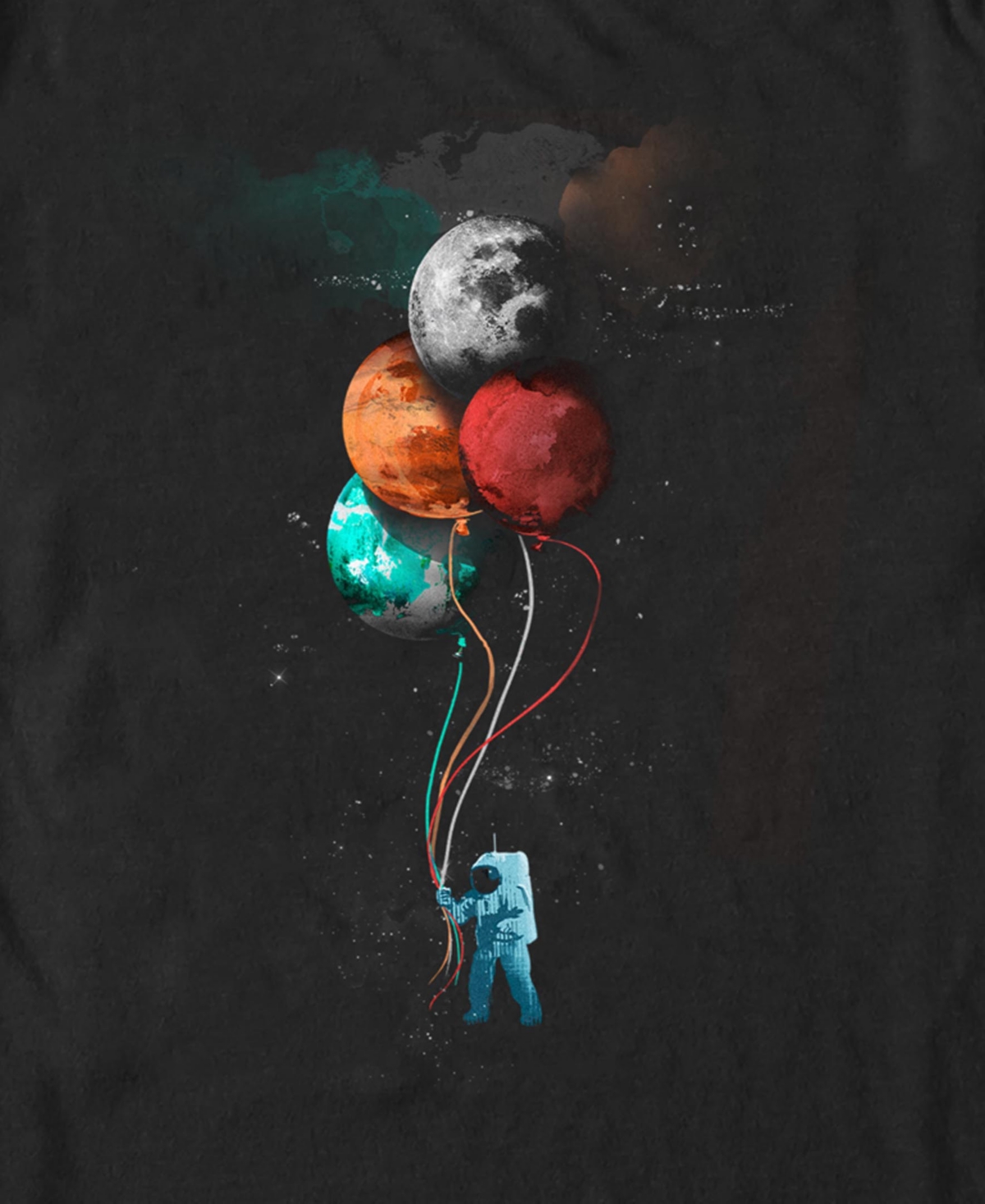 Design By Humans Men's The Spaceman's Trip Short Sleeve T-shirt In Black
