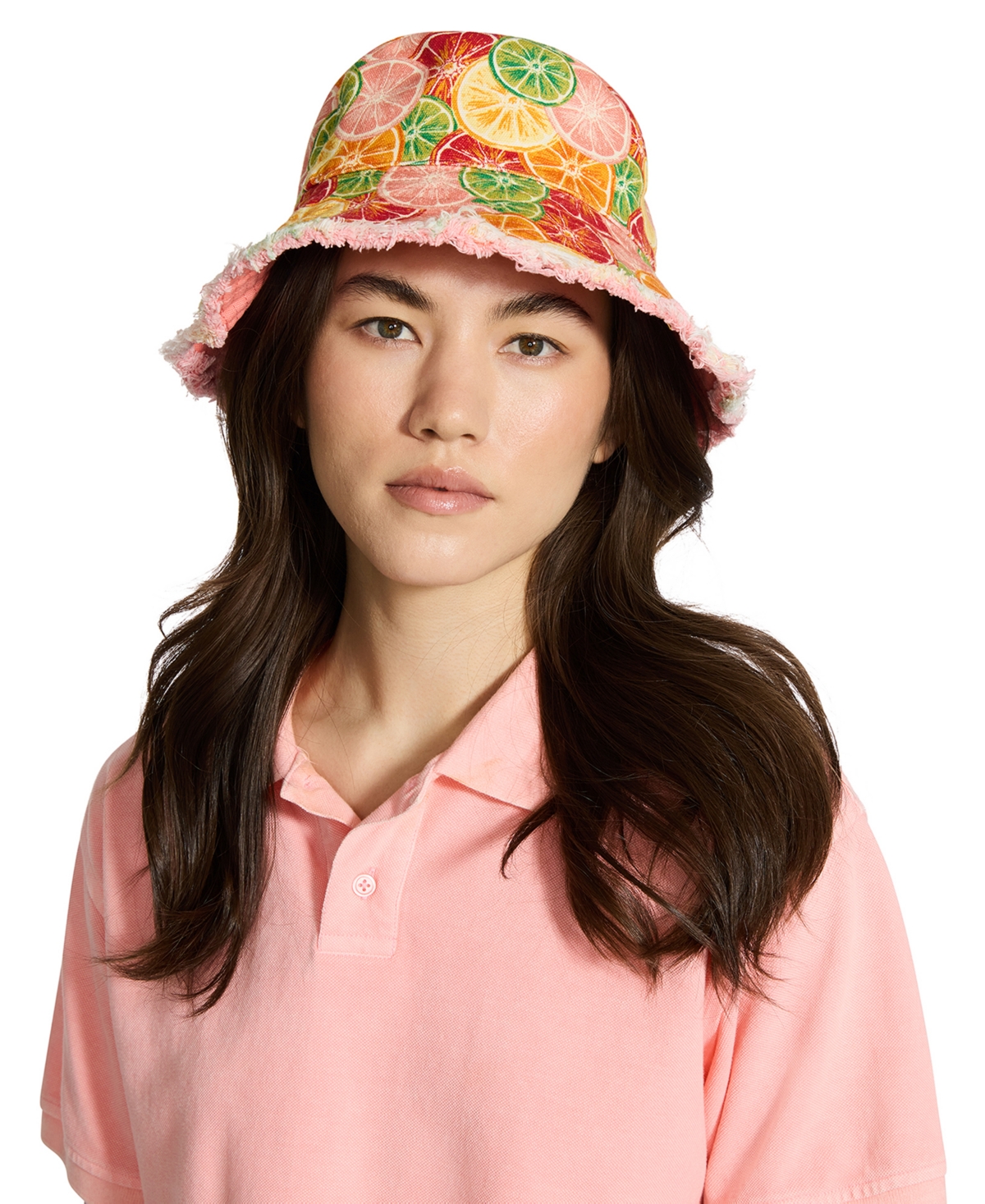 Steve Madden H-fresh Sliced Citrus Printed Canvas Bucket Hat