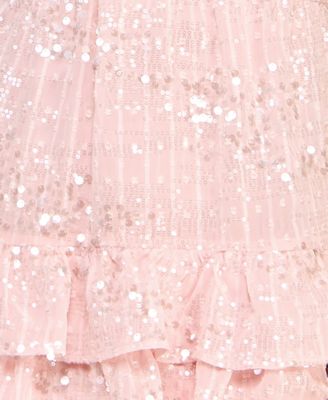 Juniors' Sequin Embellished Sleeveless A-Line Dress