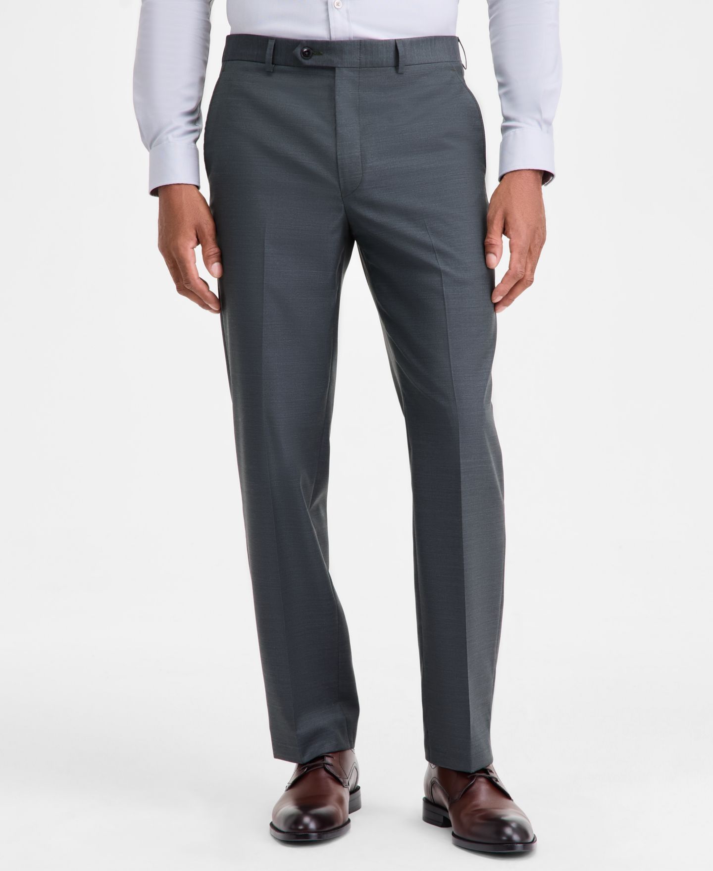 Мужские брюки Michael Kors Classic-Fit Fall Wool-Blend Stretch Suit Separate, цвет: Оливковый меланжевый — фото 3