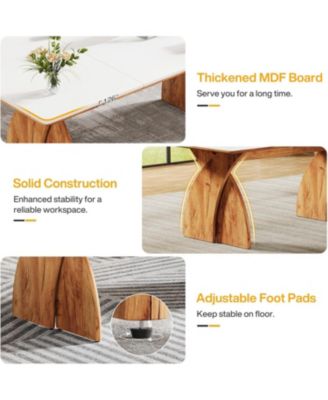 Executive Office Desk, Large Computer Desk, Modern Wood Desk with Heavy Duty Legs, Laptop Desk Study Writing Table Business Furniture, Work Desk for Home Office