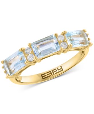 EFFY Collection - Diamond (1/6 ct. t.w.) & Aquamarine (1-5/8 ct. t.w.) Ring in 14k Yellow Gold