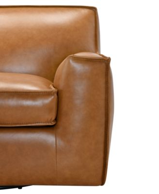 Glympton 44" Leather Swivel Chair, Exclusively at Macy's