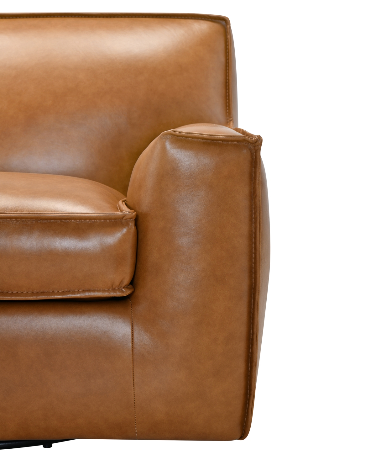Macy's Glympton 44" Leather Swivel Chair, Exclusively At