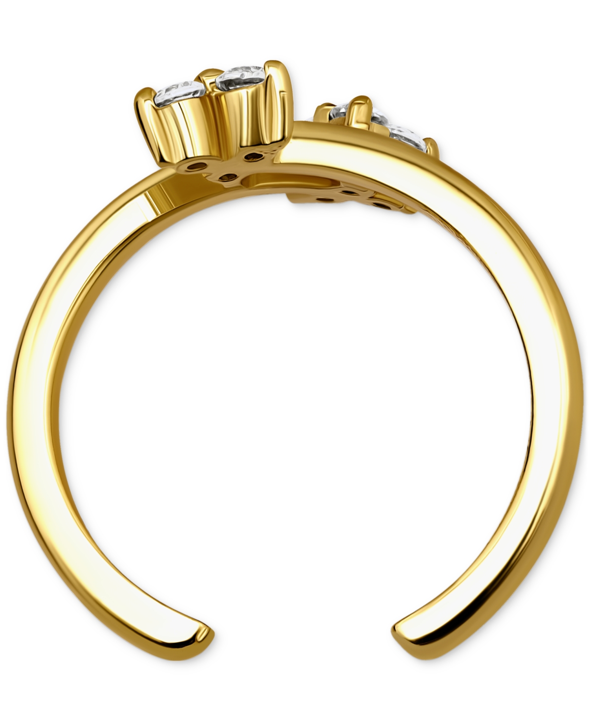 GIANI BERNINI TRIPLE ROUND CUBIC ZIRCONIA CLUSTER ADJUSTABLE TOE RING, EXCLUSIVELY AT MACY'S 