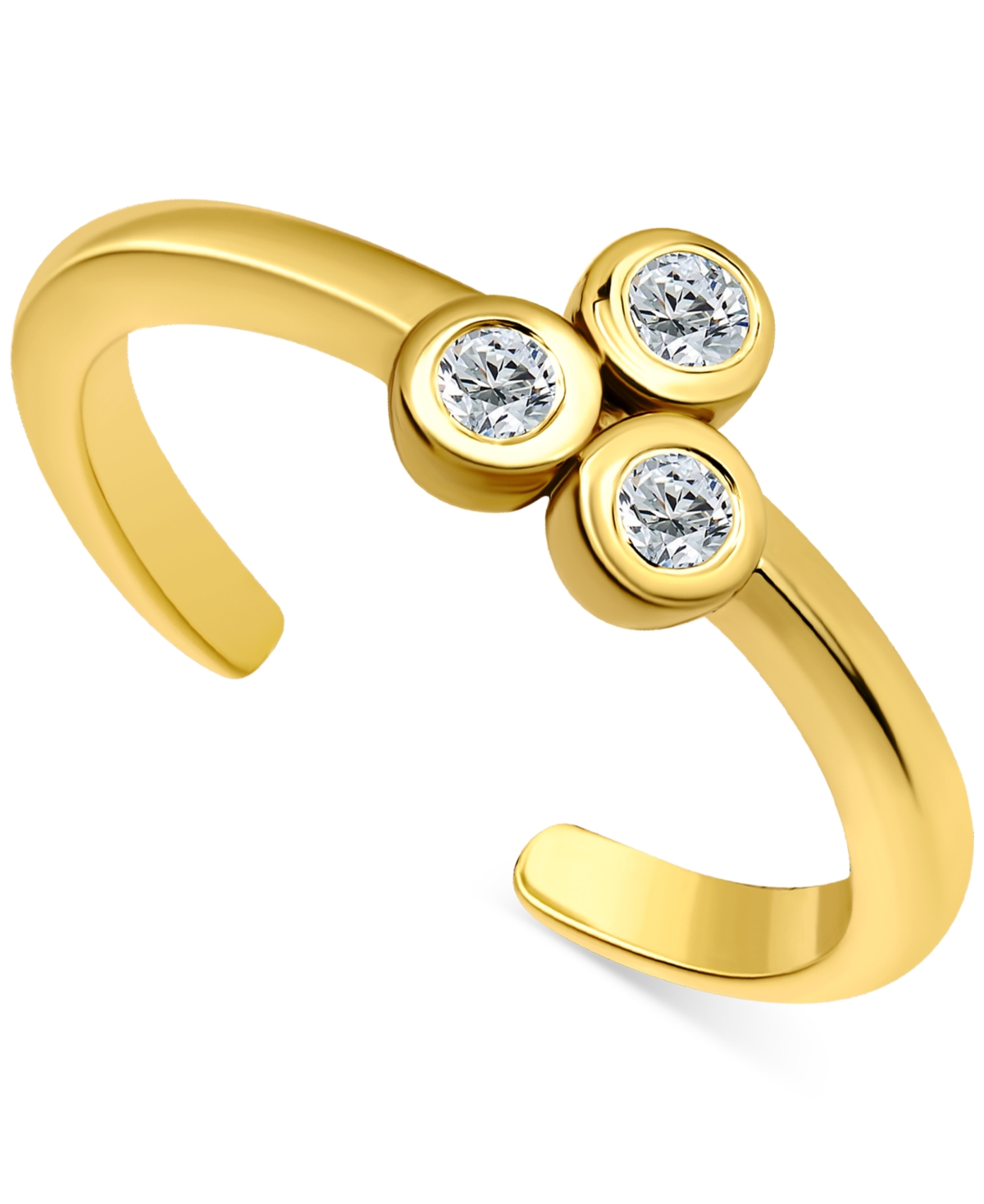 GIANI BERNINI TRIPLE CUBIC ZIRCONIA CLUSTER ADJUSTABLE TOE RING, EXCLUSIVELY AT MACY'S 