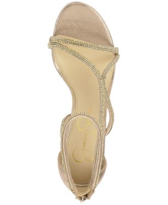 Women's Shiny Rhinestone Block-Heel Dress Sandals