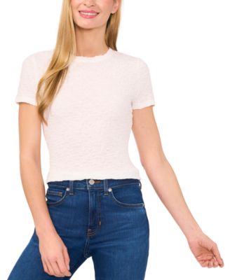 CeCe - Women's Short-Sleeve Puckered-Knit Baby T-Shirt