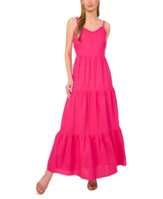 CeCe - Women's V-Neck Sleeveless Tiered Maxi Dress