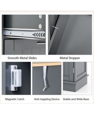 Kitchen Tilt Out Trash Cabinet with 2 Drawers and Adjustable Shelf