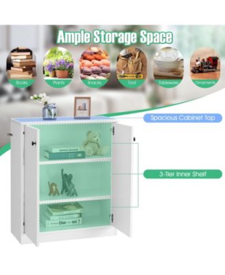2 Door Storage Base Cabinet with 3-Tier Shelf