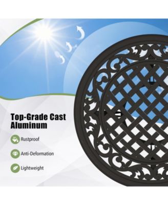 24 Inch Patio Side Table with Adjustable Footpads for Poolside Backyard Balcony