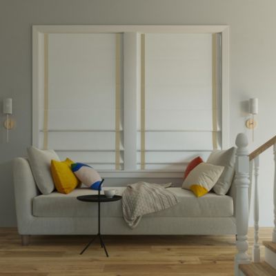 Olander Black Ribbon Border 100% Blackout Cordless Roman Shade