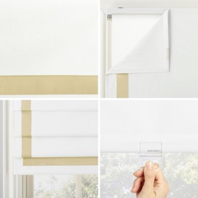 Olander Black Ribbon Border 100% Blackout Cordless Roman Shade