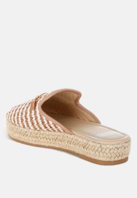 Womens Himari Raffia Slip-On Mules