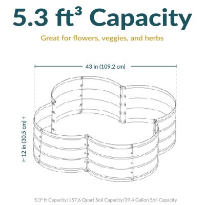Galvanized Steel 4-Leaf Clover-Shaped Raised Garden Bed
