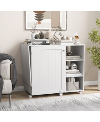 Multifunctional Folding Sewing Machine Craft Station with Storage Shelves