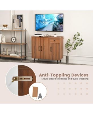 Sideboard Cabinet with 3 Doors and Pull out Drawer Adjustable Shelves