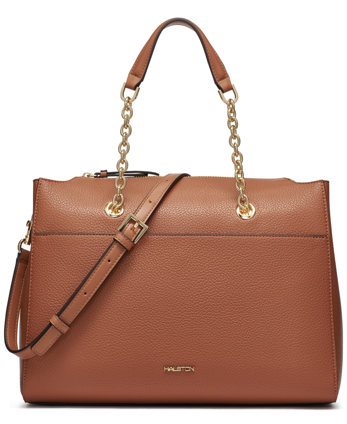 Shop Halston Janis Mini Satchel Bag In Oak