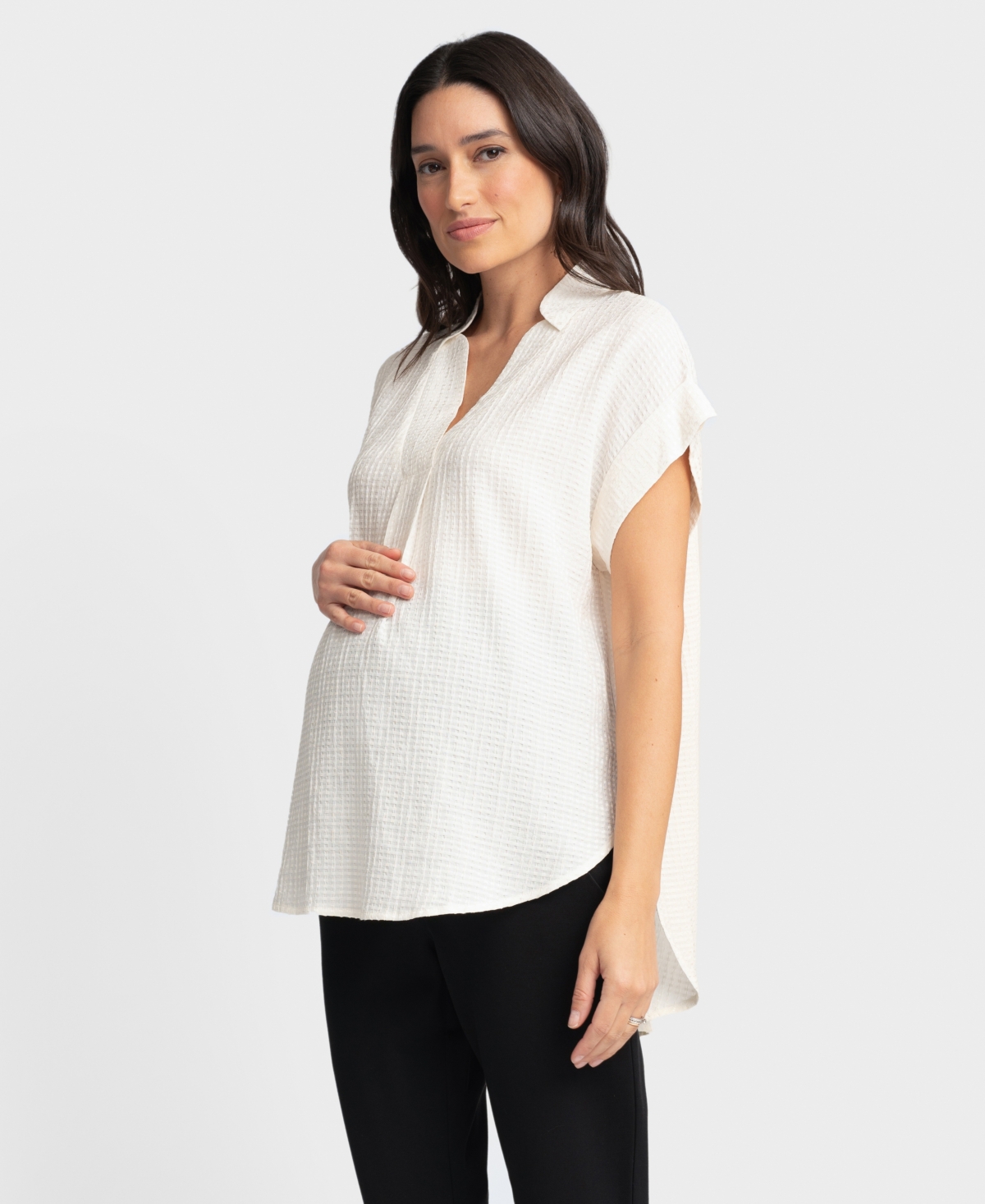 SERAPHINE WOMEN'S MATERNITY TEXTURED BLOUSE TOP 
