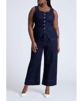 Plus Size Denim Vest