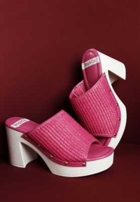 Marengo Raffia Wooden Clogs