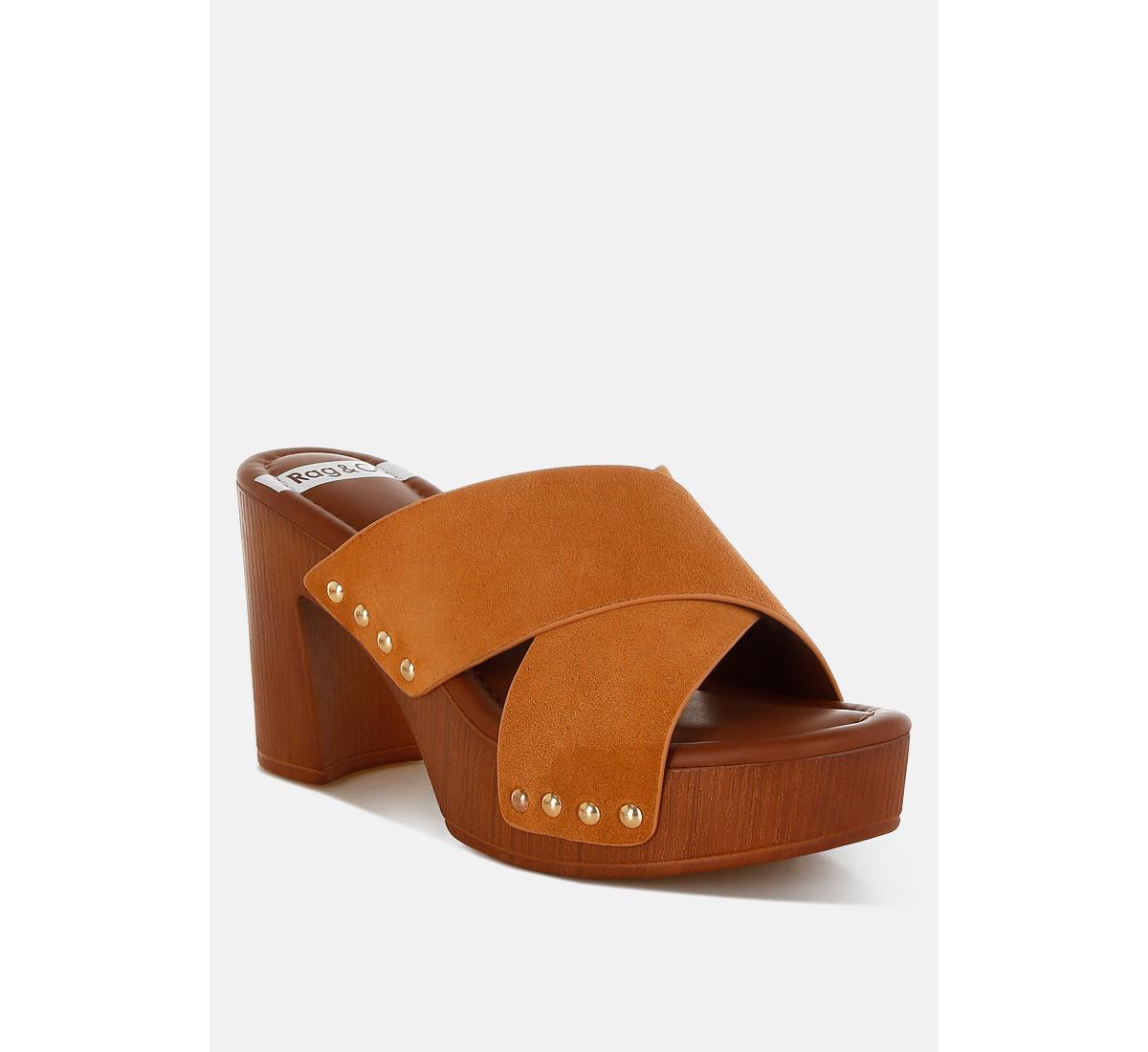 Mearsk Genuine Suede Leather Clogs - Beige