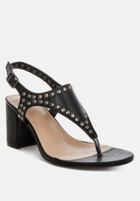 Womens Nerina Studded Genuine Leather Sandals