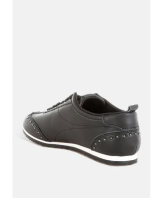 Womens Odaya Studded Real Soft Leather Sneakers