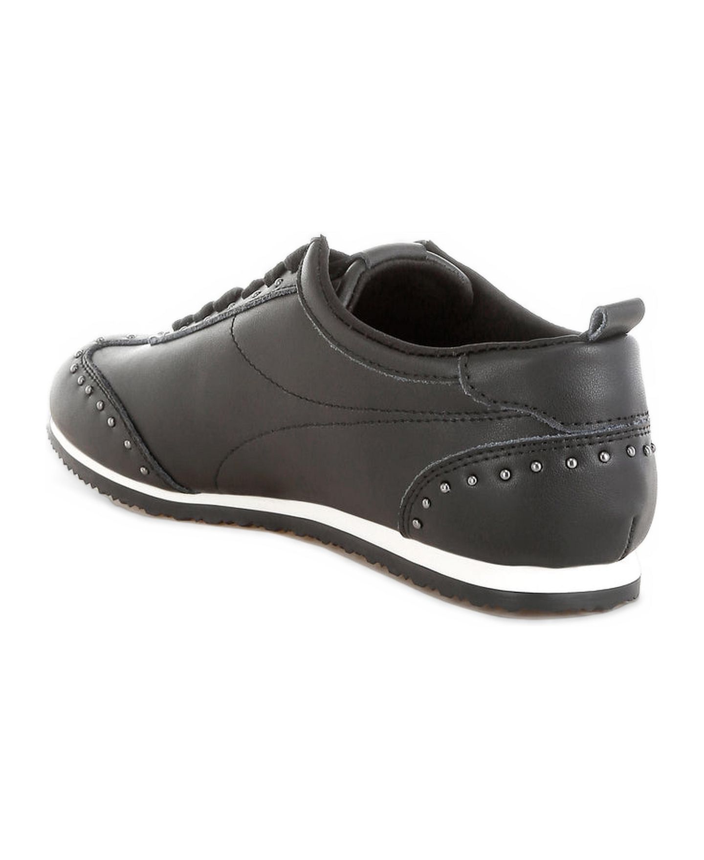Женские кроссовки Rag & Co Odaya Studded Real Soft Leather, цвет: Чёрный — фото 8