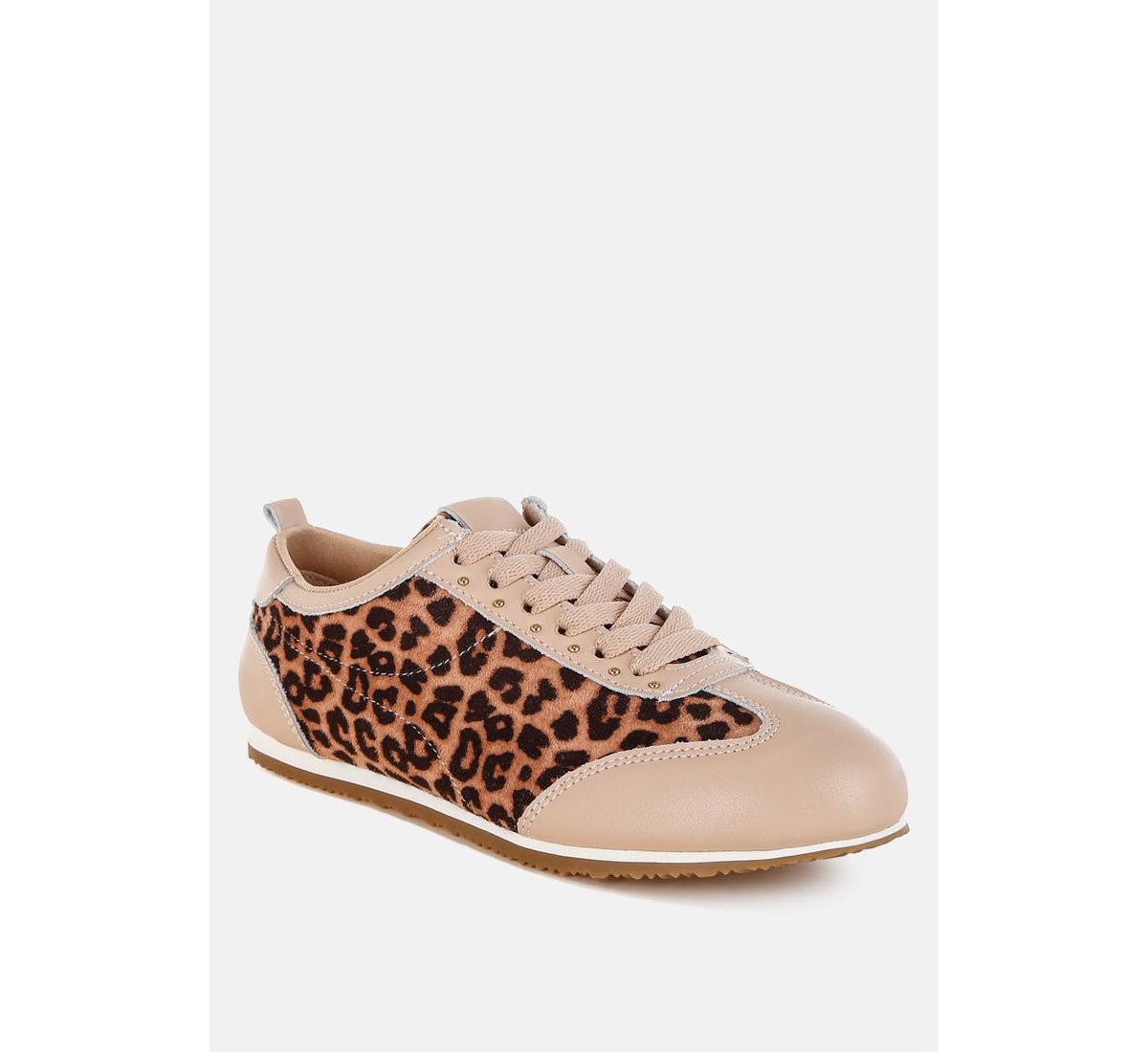 Narati Leopard Print Real Leather Sneakers - Leopard
