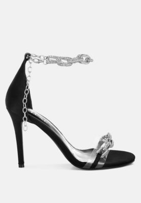 Womens Rabenda Rhinestones Chain Stiletto Heels