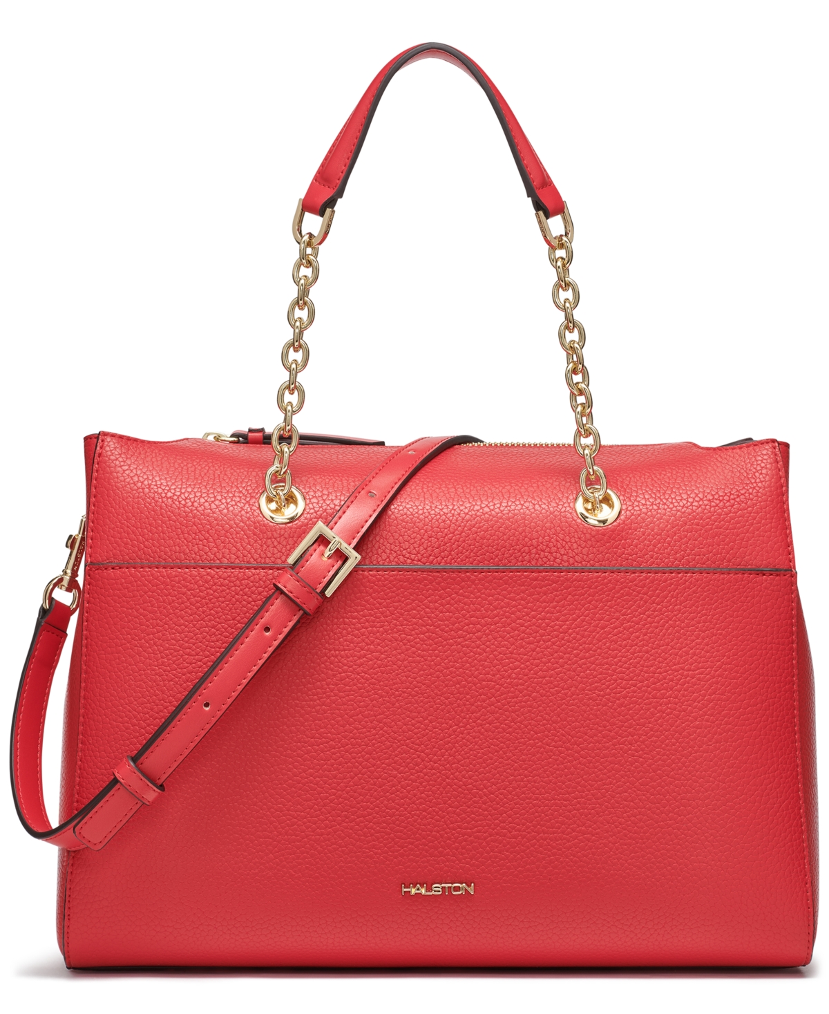 Shop Halston Janis Mini Satchel Bag In  Red