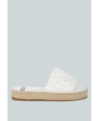 Yakna Pearl Embellished Woven Flats