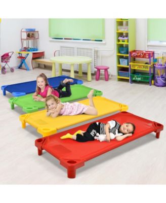Pack of 4 Colorful Kids Stackable Naptime Cot
