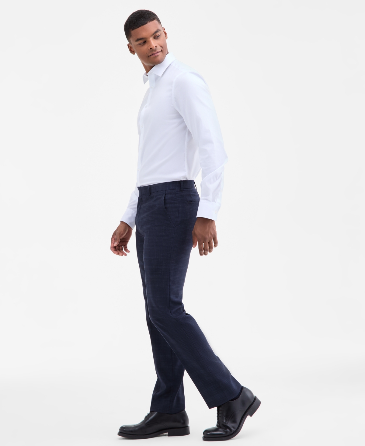 Calvin Klein Men's Slim-fit Wool-blend Suit Pants In Blue