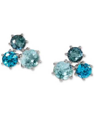 Cubic Zirconia Trio Pendant Necklace & Stud Earrings, 16" + 2" extender