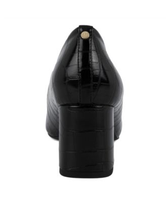 Women's Canal Pointed Toe Block Heel Dress Pumps