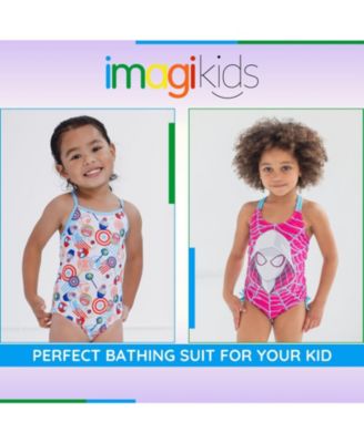 Toddler Girls Racerback UPF 50+ One Piece Bathing Suit
