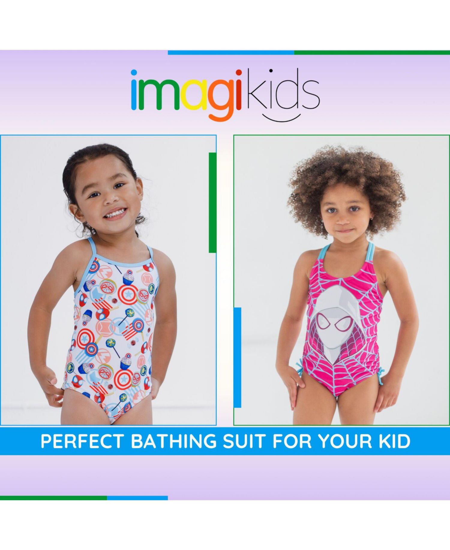Toddler Girls Racerback UPF 50+ One Piece Bathing Suit