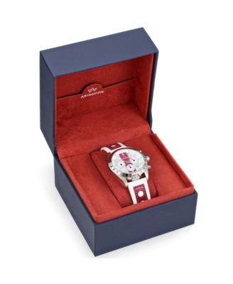 Women's Jordan Chronograph Multifunctional Victory Red Leather Strap Watch, 40mm