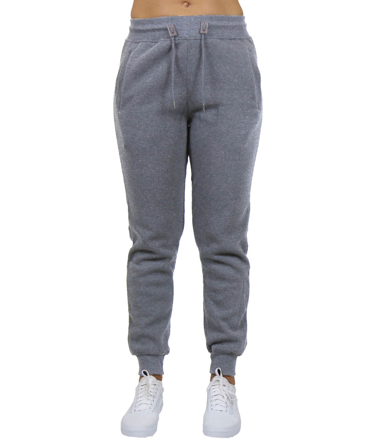 Galaxy By Harvic Women's Loose Fit Fleece Lined Jogger Sweatpants-2 Pack In Heather Gray