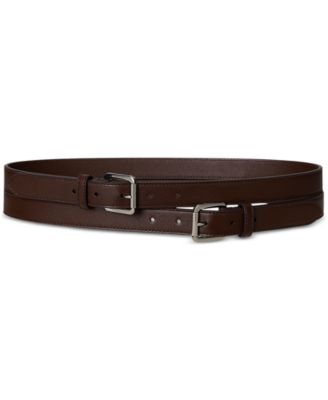 Lauren Ralph Lauren - Leather Double-Buckle Stacked Wide Belt